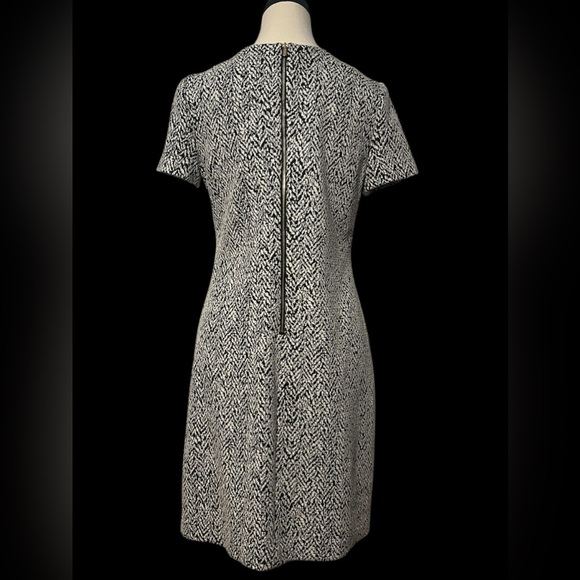 Calvin Klein Women’s size 8 Chic Black and White Patterned Dress gold zipper - Picture 5 of 10